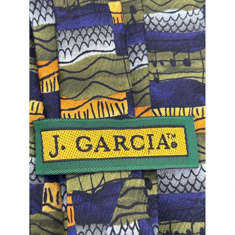 J. Garcia Uncorrected Collection Fourteen Silk Tie Music Notes Abstract Artistic
